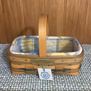 Longaberger IMAGINE BELIEVE ACHIEVE 2001 Bee Basket w/Liner, Protector, Tie On